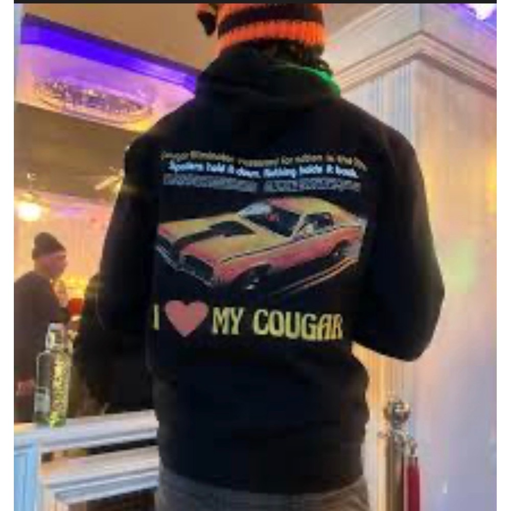 NWT Ford Mustang Cougar Eliminator‎ Graphic Black Hoodie Size S Road Trip